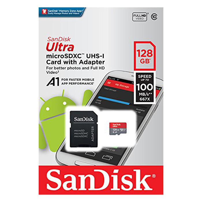 SanDisk Ultra microSDXC UHS-I Card with Adapter - 128GB Black from